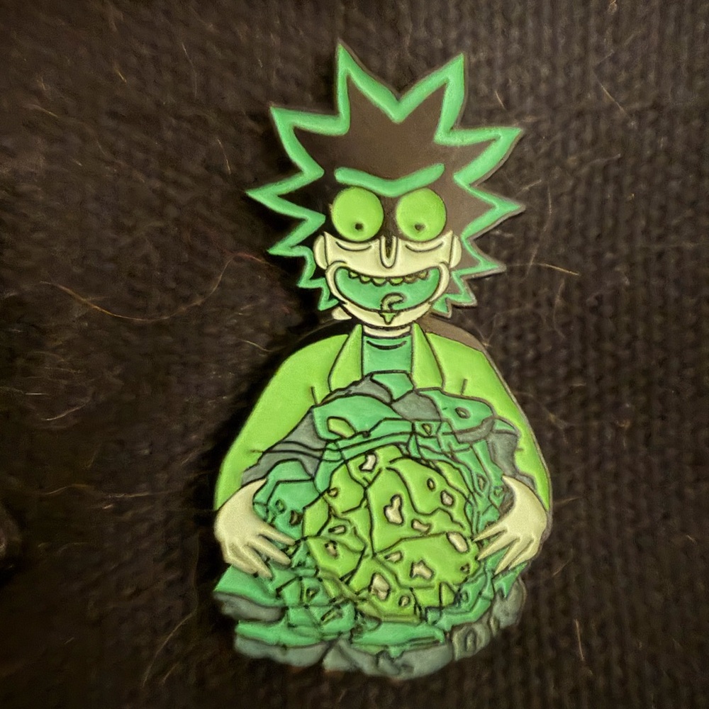 Rick and Morty Glow Green Rick Enamel Pin